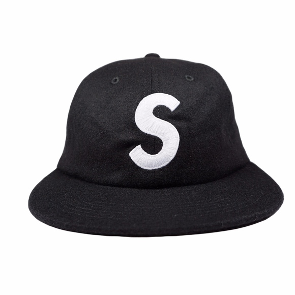 Supreme Wool S Logo 6 Panel Cap Hat Black FW19 NEW